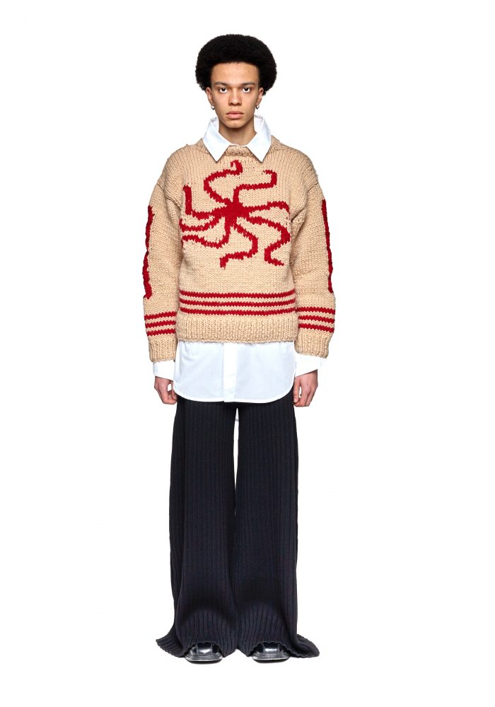 Red swirl sweater - Kanata Knit collab