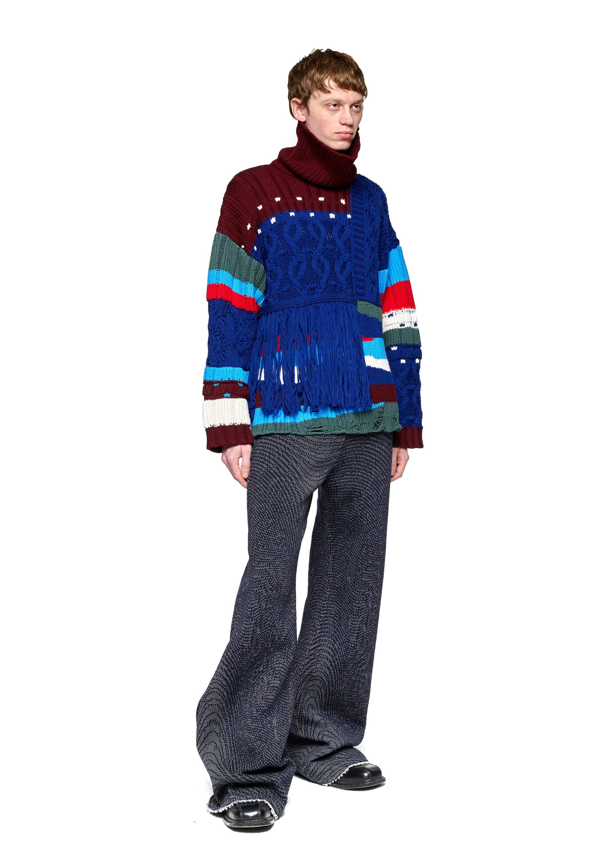 Pull rayé en Laine de Mérinos