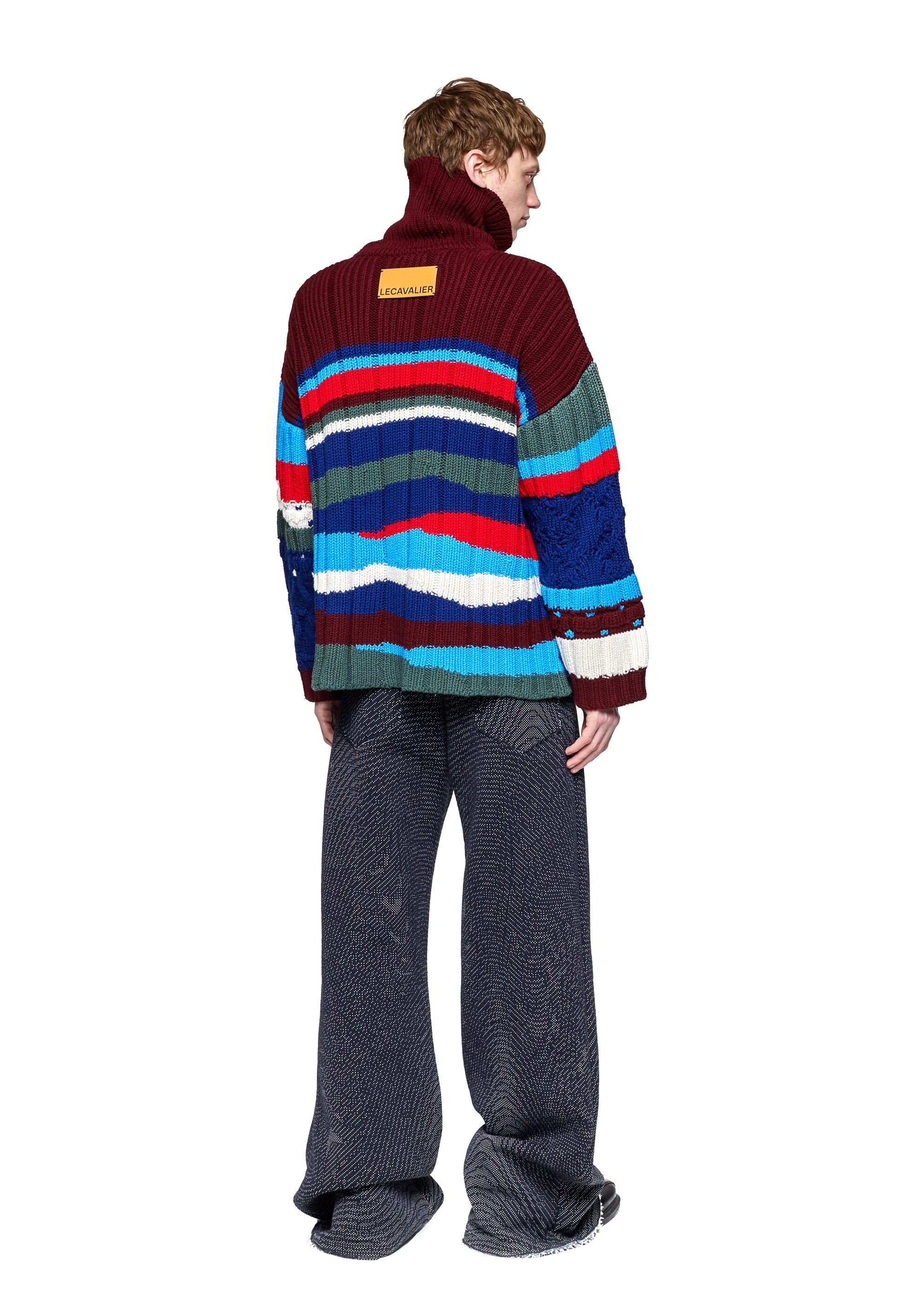 Pull rayé en Laine de Mérinos