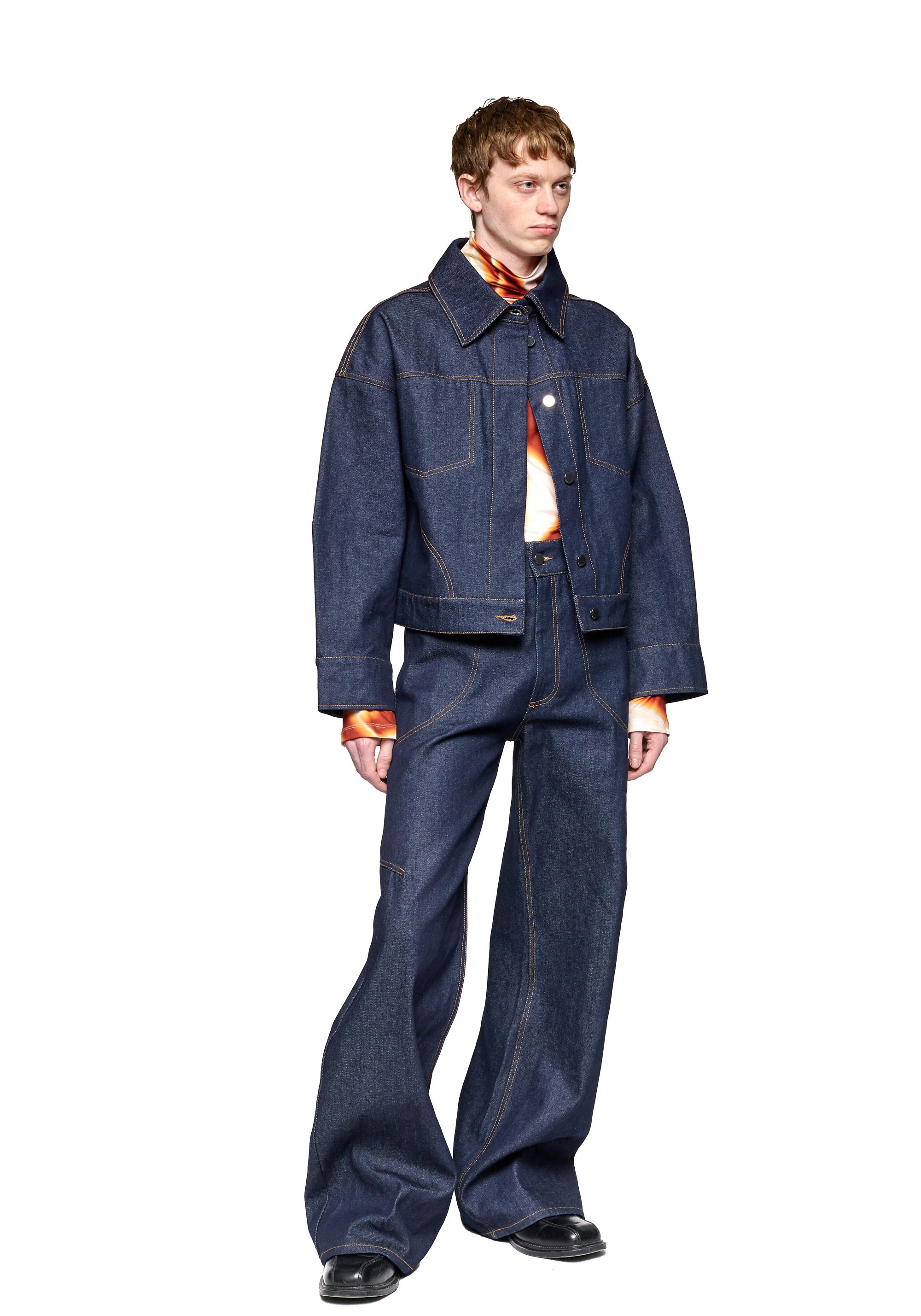 Blue oversize denim vest