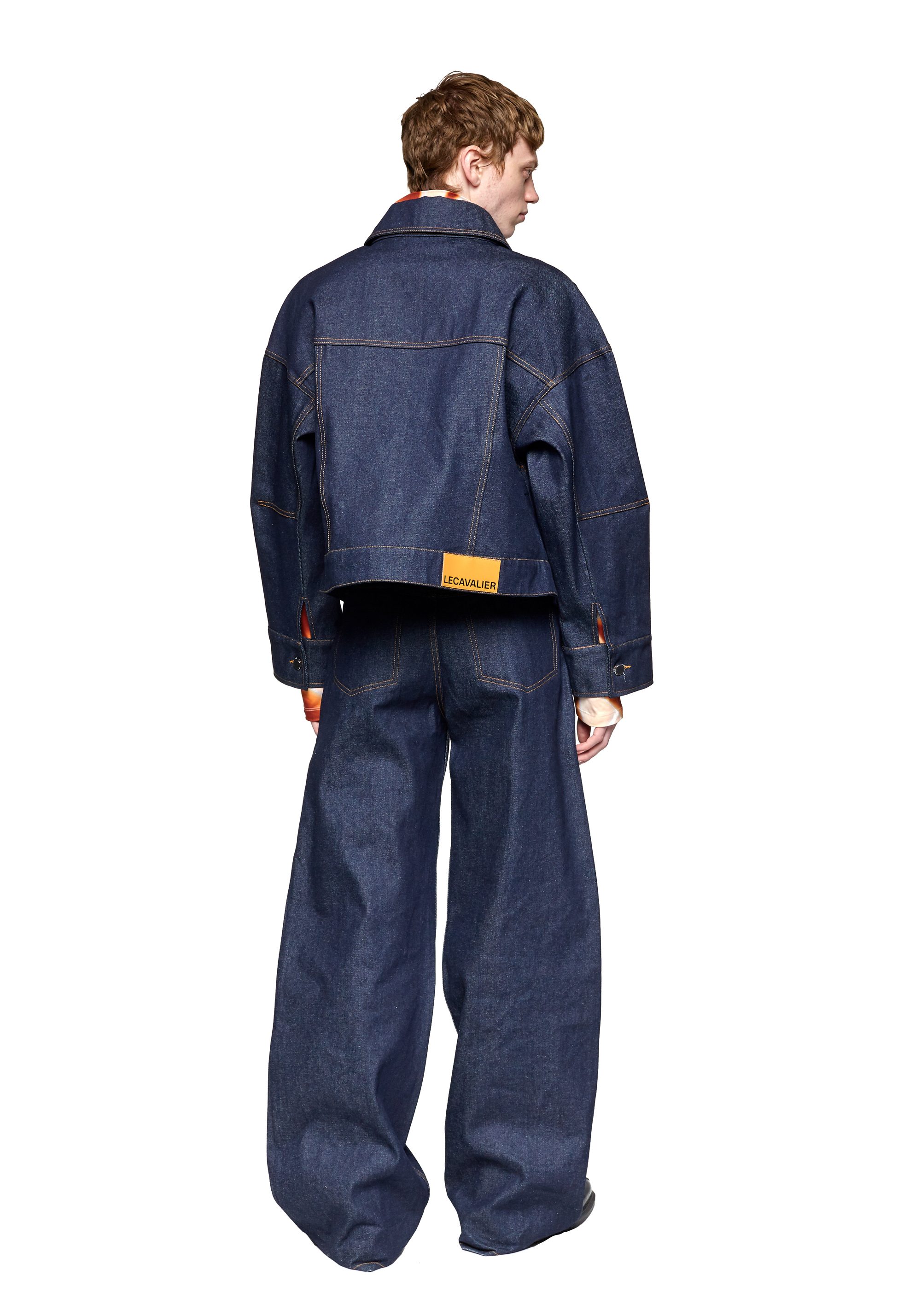 Blue oversize denim vest