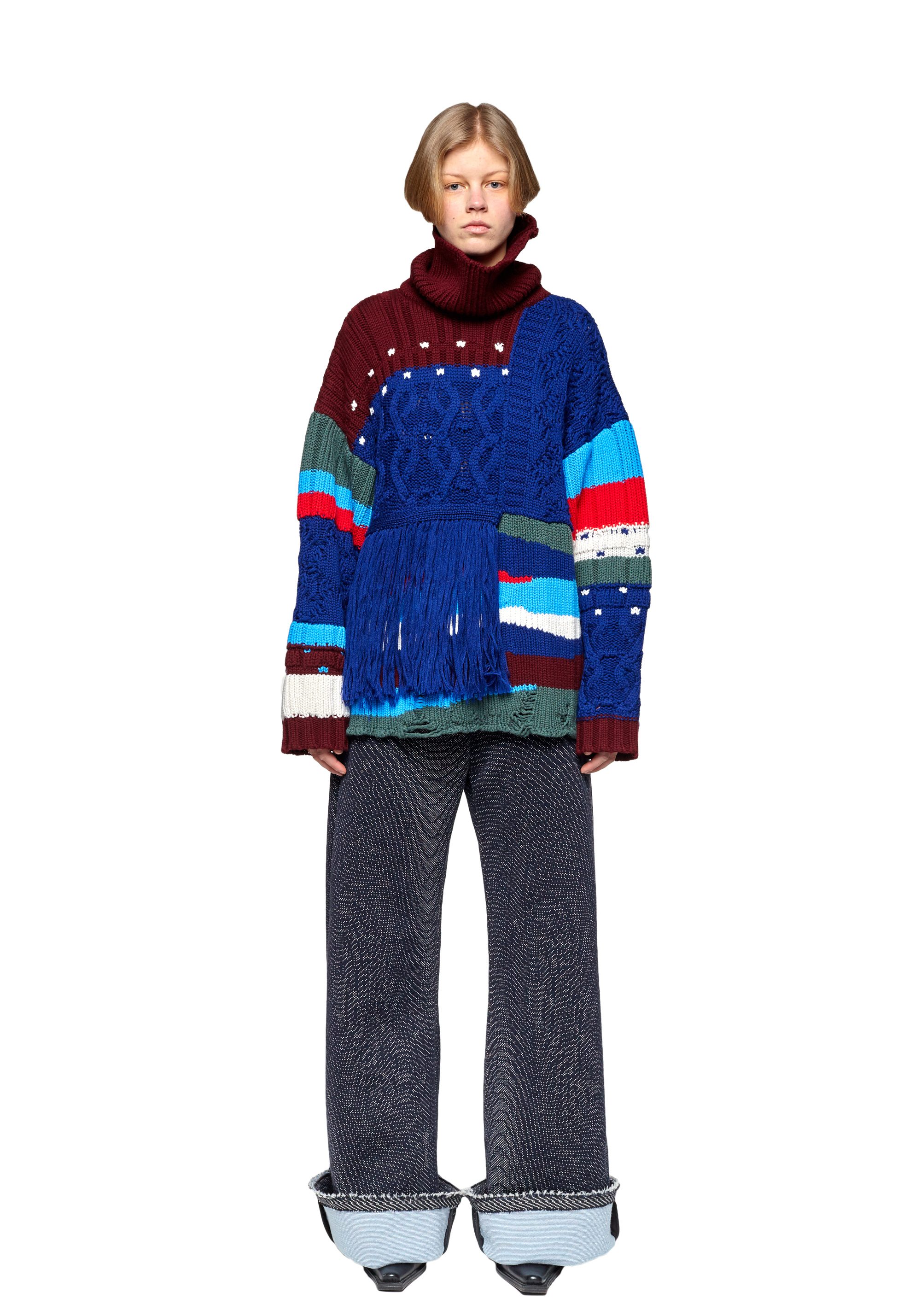 Pull rayé en Laine de Mérinos