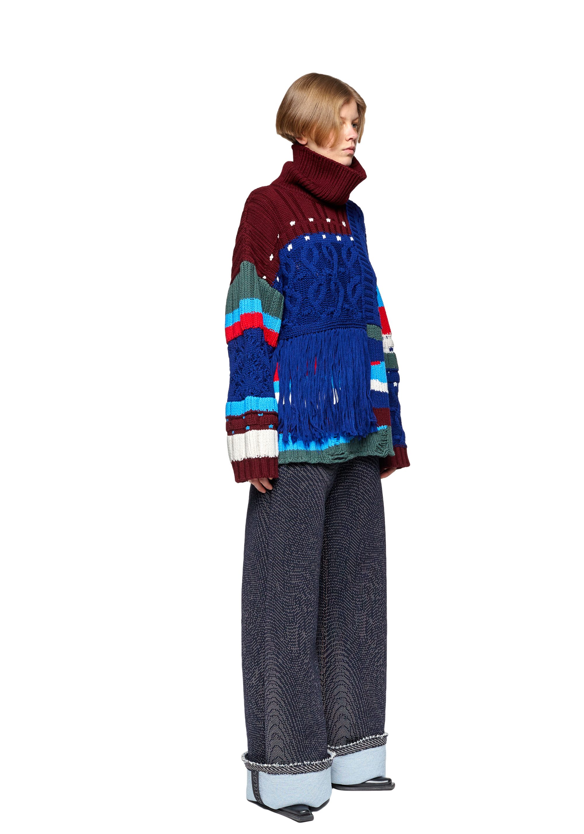 Pull rayé en Laine de Mérinos